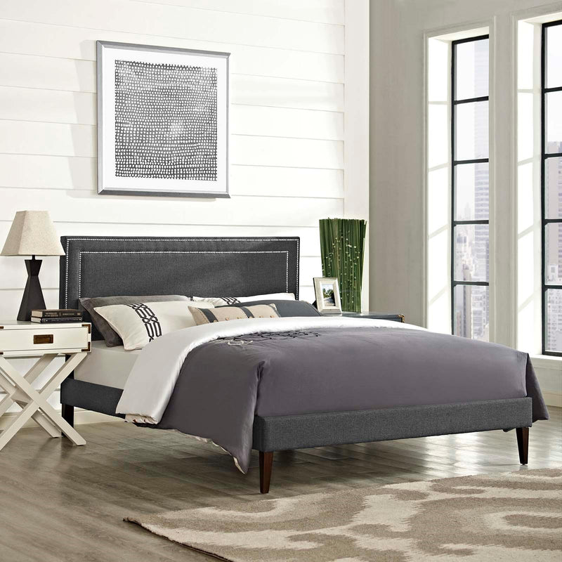 Modway Furniture Virginia Queen Upholstered Platform Bed MOD-5923-GRY IMAGE 5