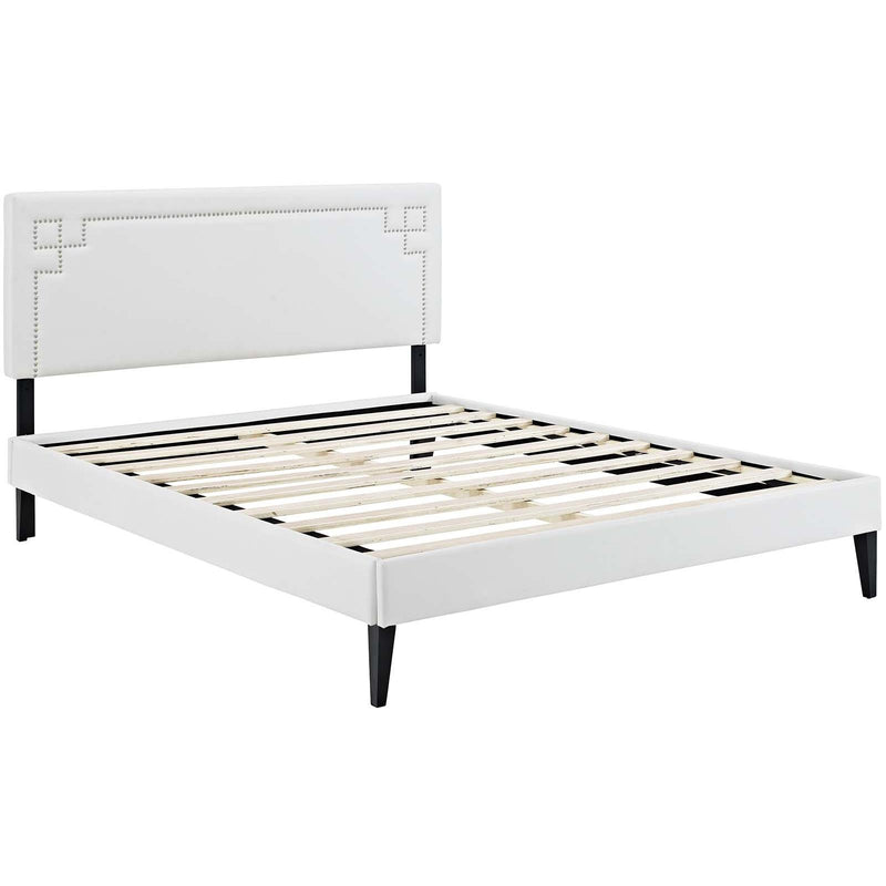 Modway Furniture Ruthie Queen Upholstered Platform Bed MOD-5938-WHI IMAGE 4