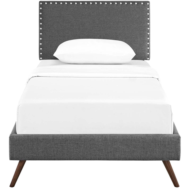 Modway Furniture Macie Twin Upholstered Platform Bed MOD-5959-GRY IMAGE 1