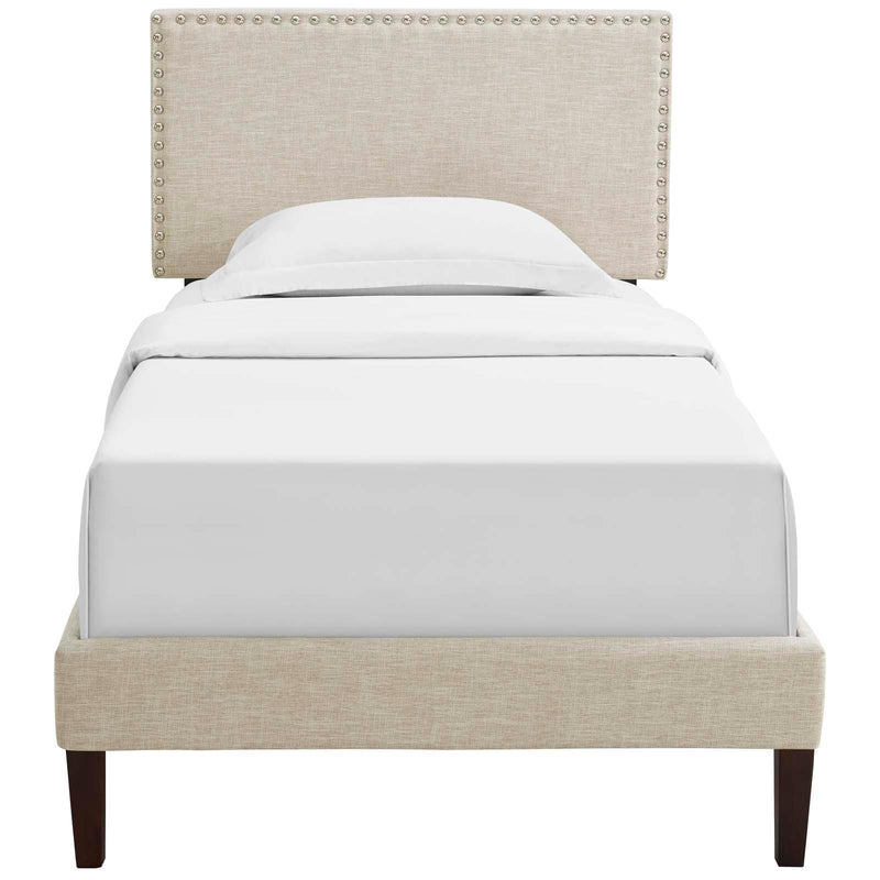 Modway Furniture Macie Twin Upholstered Platform Bed MOD-5967-BEI IMAGE 1