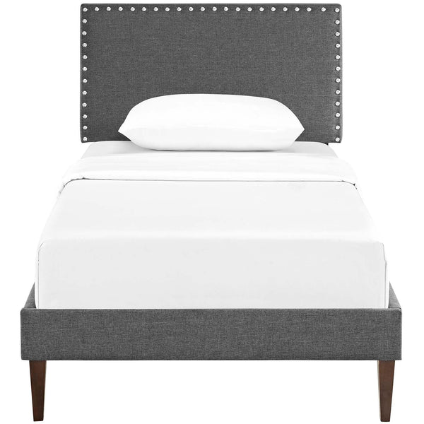 Modway Furniture Macie Twin Upholstered Platform Bed MOD-5967-GRY IMAGE 1