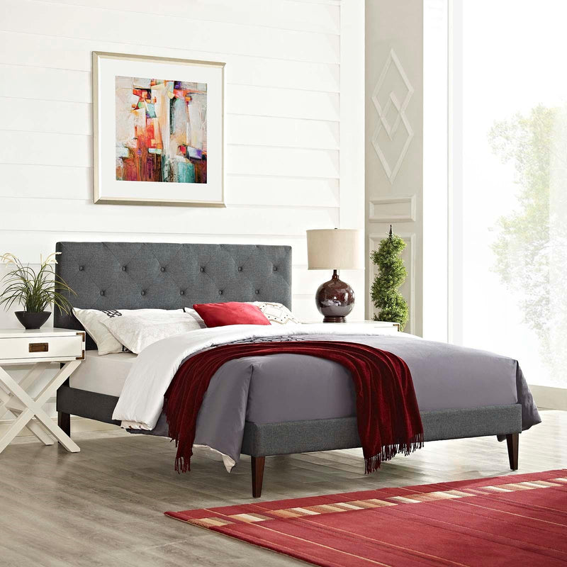 Modway Furniture Tarah Queen Upholstered Platform Bed MOD-5987-GRY IMAGE 5