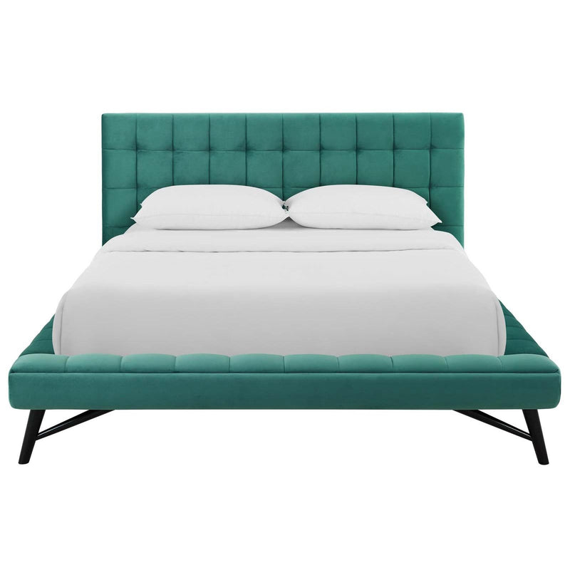 Modway Furniture Julia Queen Upholstered Platform Bed MOD-6008-TEA IMAGE 1