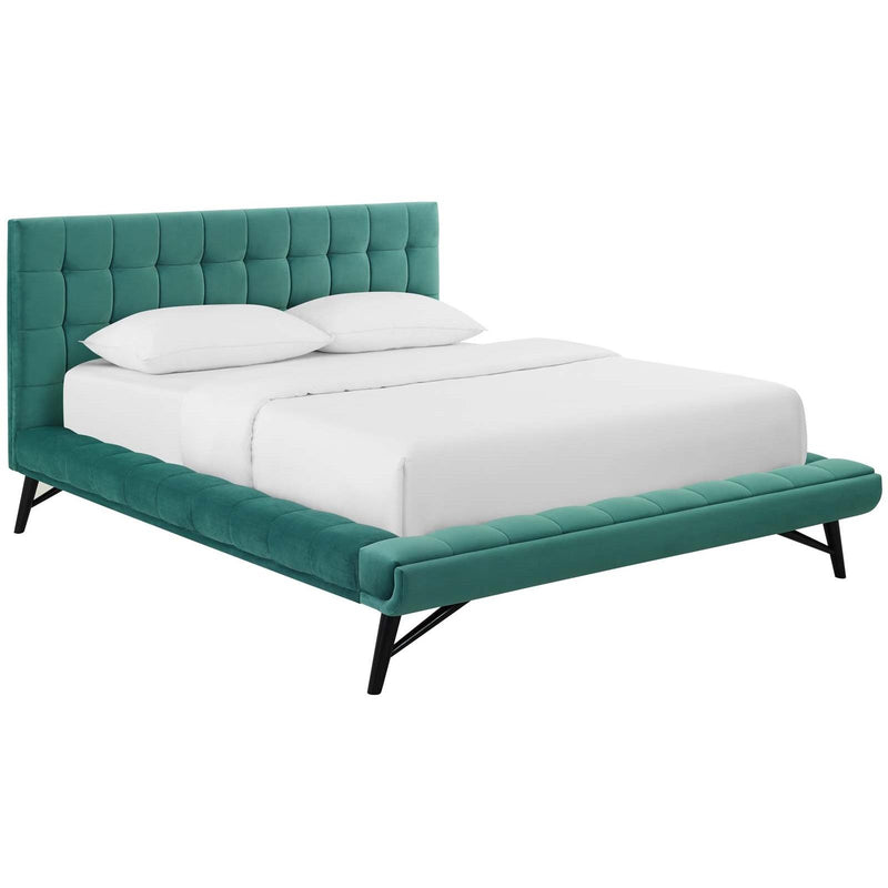 Modway Furniture Julia Queen Upholstered Platform Bed MOD-6008-TEA IMAGE 2