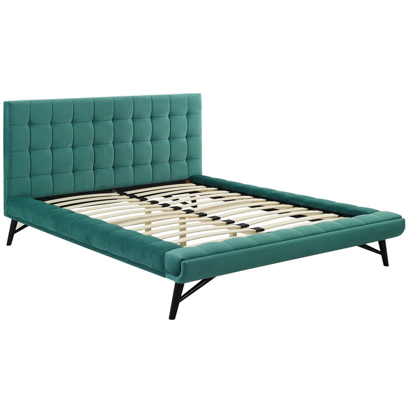 Modway Furniture Julia Queen Upholstered Platform Bed MOD-6008-TEA IMAGE 4