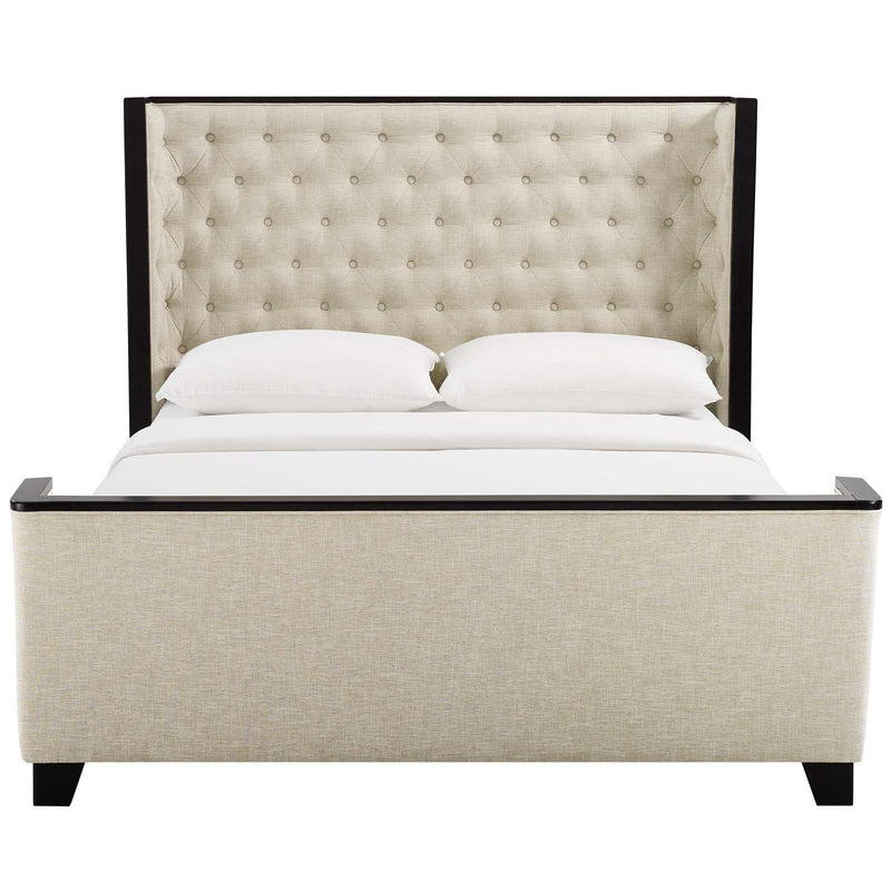 Modway Furniture Galia Queen Upholstered Platform Bed MOD-6052-BEI IMAGE 1