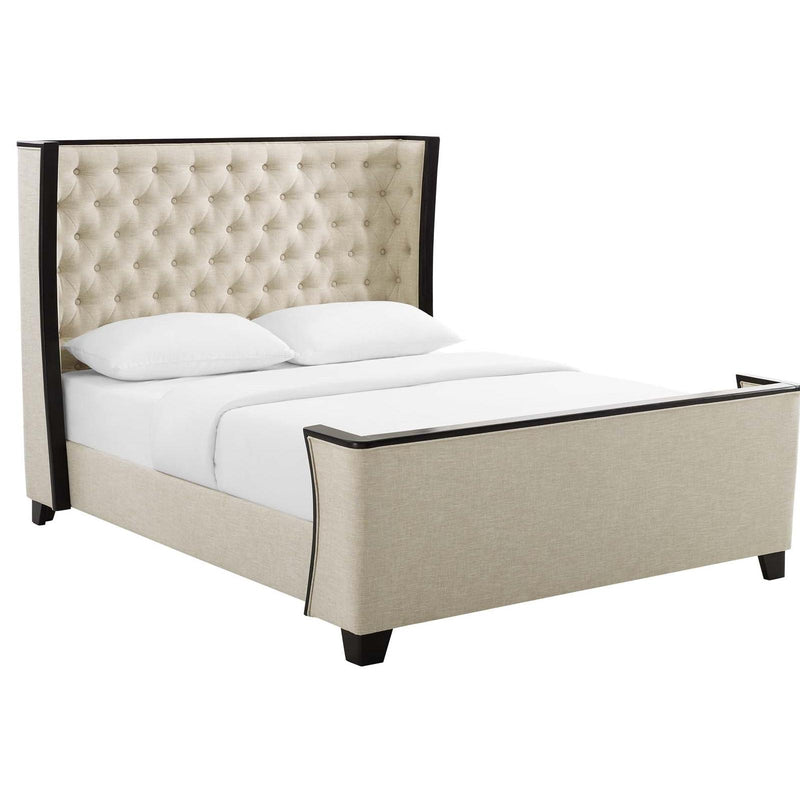 Modway Furniture Galia Queen Upholstered Platform Bed MOD-6052-BEI IMAGE 2