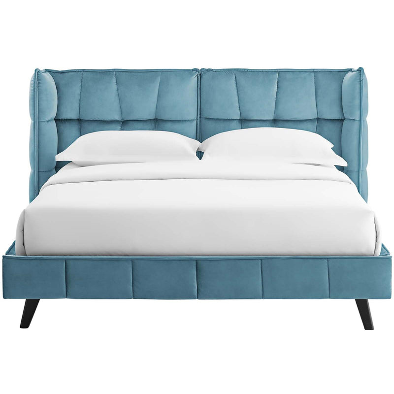 Modway Furniture Makenna Queen Upholstered Platform Bed MOD-6081-SEA IMAGE 1