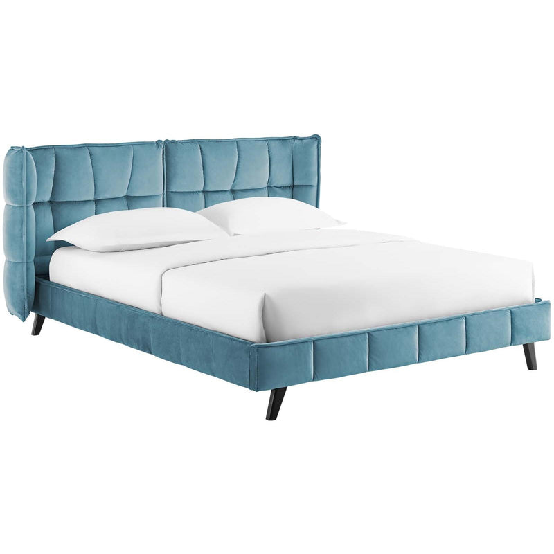 Modway Furniture Makenna Queen Upholstered Platform Bed MOD-6081-SEA IMAGE 2