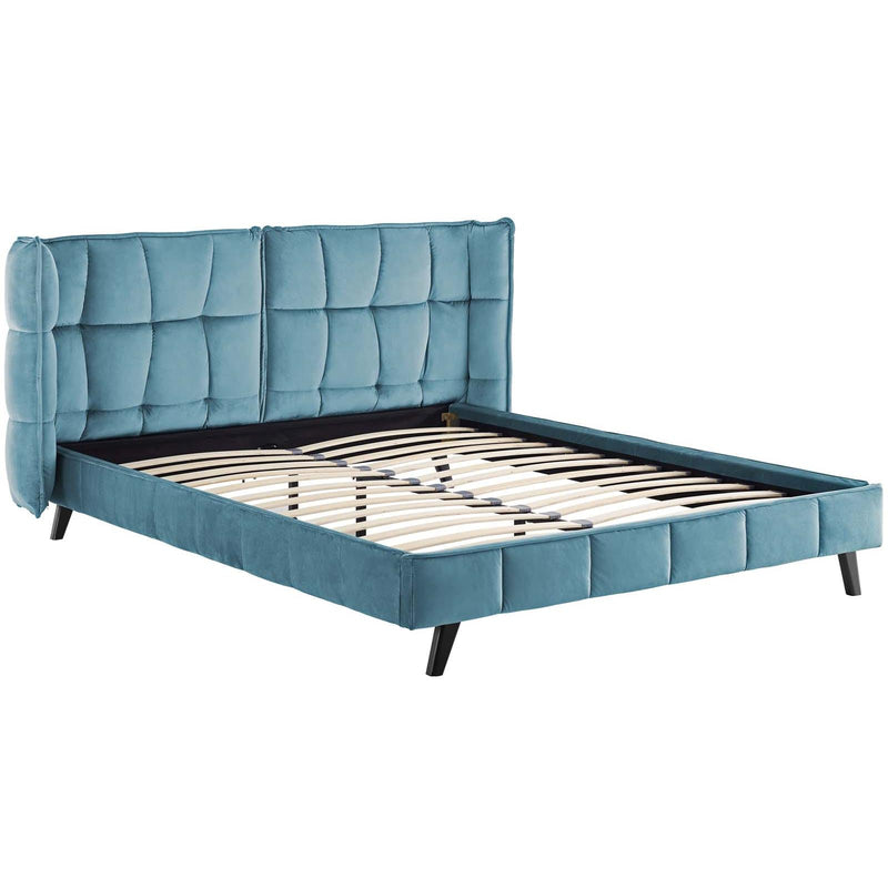 Modway Furniture Makenna Queen Upholstered Platform Bed MOD-6081-SEA IMAGE 4