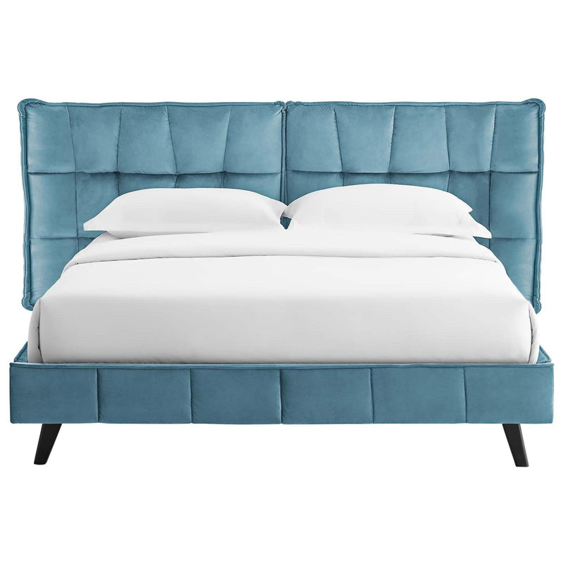 Modway Furniture Makenna Queen Upholstered Platform Bed MOD-6081-SEA IMAGE 5