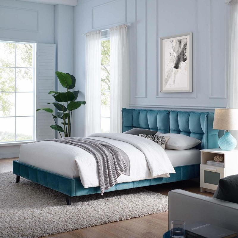 Modway Furniture Makenna Queen Upholstered Platform Bed MOD-6081-SEA IMAGE 6