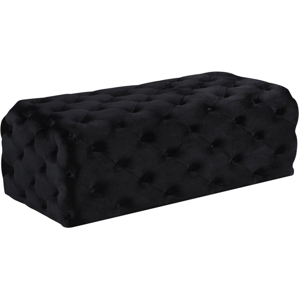 Meridian Casey Fabric Ottoman 121Black IMAGE 1