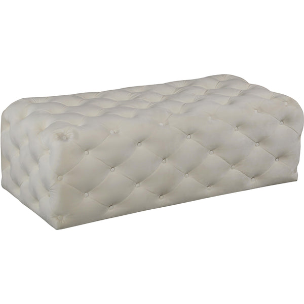 Meridian Casey Fabric Ottoman 121Cream IMAGE 1