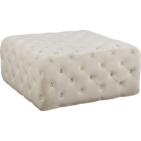 Meridian Ariel Fabric Ottoman 123Cream IMAGE 1