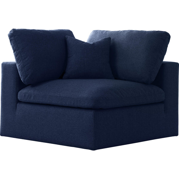 Meridian Serene Stationary Fabric Chair 601Navy-Corner IMAGE 1