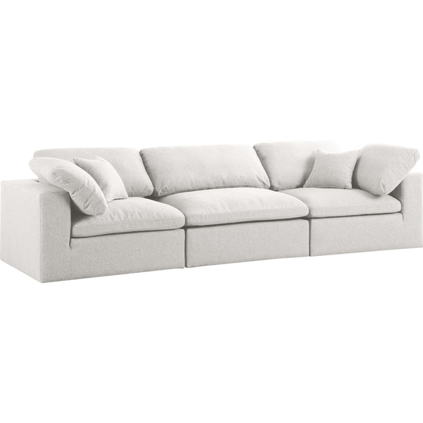 Meridian Serene Stationary Fabric Sofa 601Cream-S119 IMAGE 1