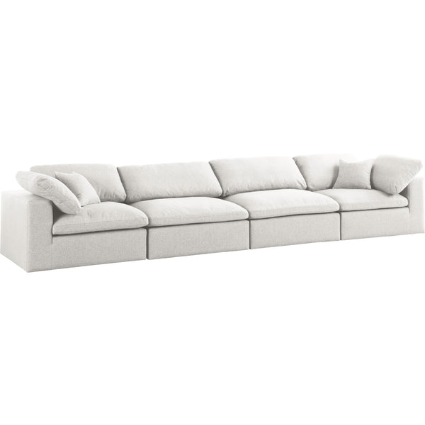 Meridian Serene Stationary Fabric Sofa 601Cream-S158 IMAGE 1