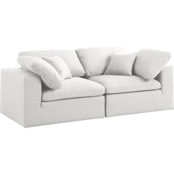 Meridian Serene Stationary Fabric Sofa 601Cream-S80 IMAGE 1