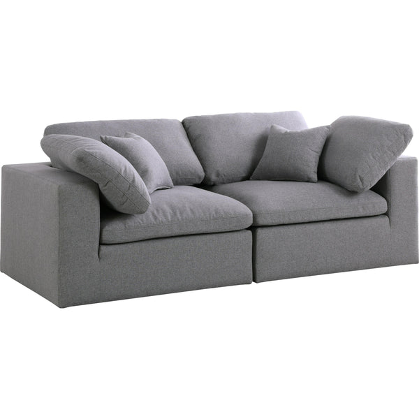 Meridian Serene Stationary Fabric Sofa 601Grey-S80 IMAGE 1