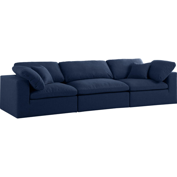 Meridian Serene Stationary Fabric Sofa 601Navy-S119 IMAGE 1