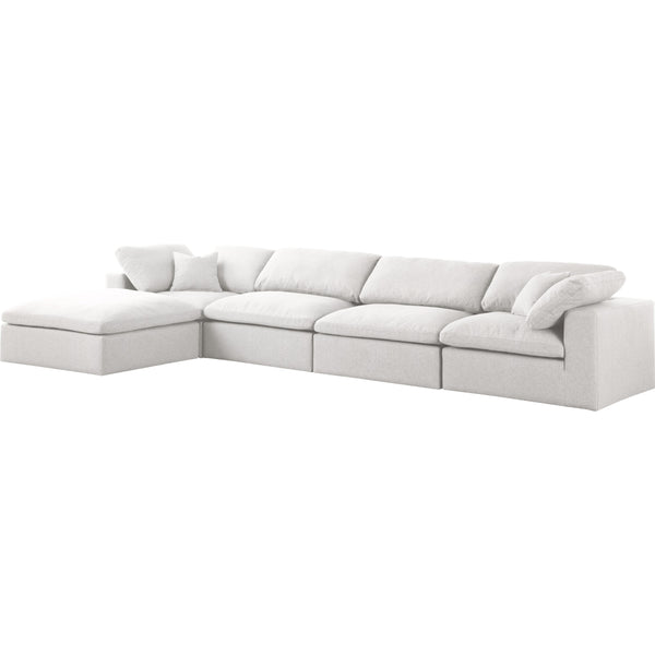 Meridian Serene Fabric 5 pc Sectional 601Cream-Sec5A IMAGE 1