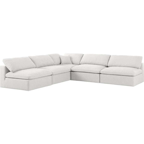 Meridian Serene Fabric 5 pc Sectional 601Cream-Sec5B IMAGE 1