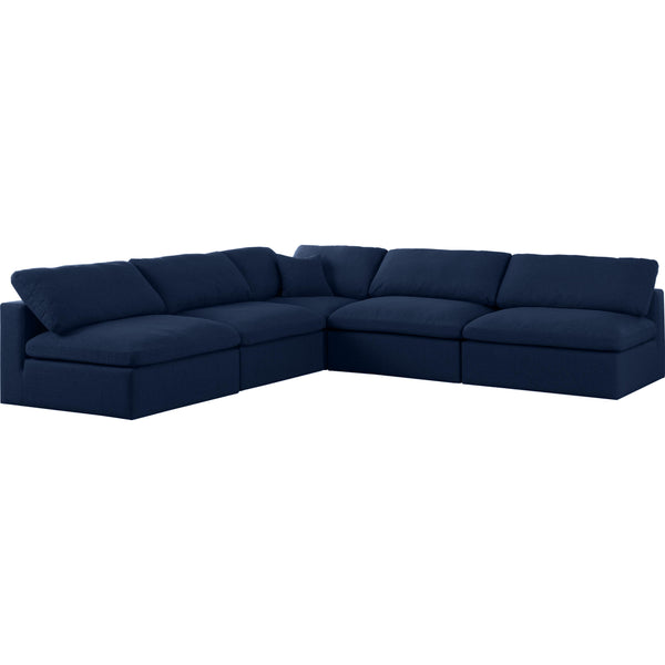 Meridian Serene Fabric 5 pc Sectional 601Navy-Sec5B IMAGE 1