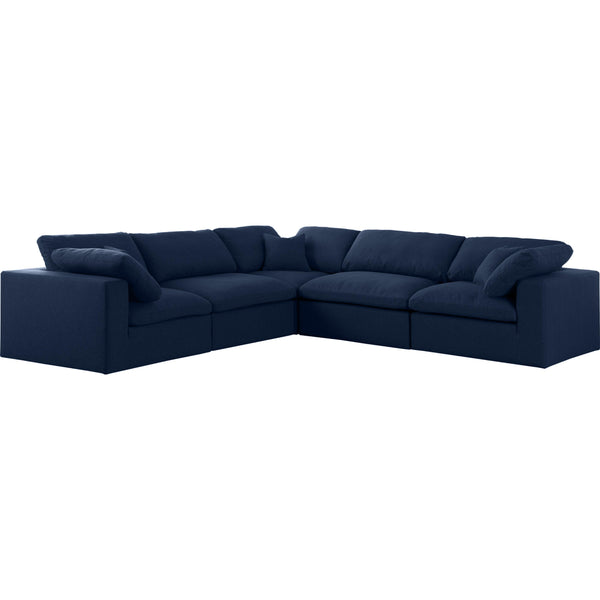 Meridian Serene Fabric 5 pc Sectional 601Navy-Sec5C IMAGE 1