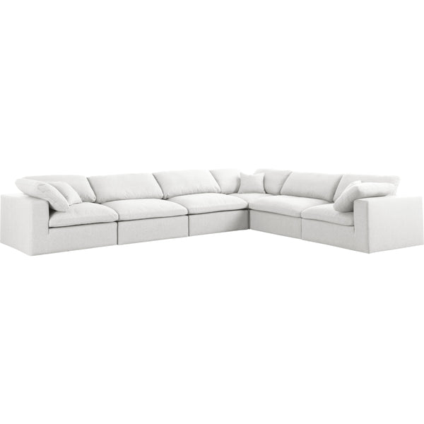 Meridian Serene Fabric 6 pc Sectional 601Cream-Sec6A IMAGE 1