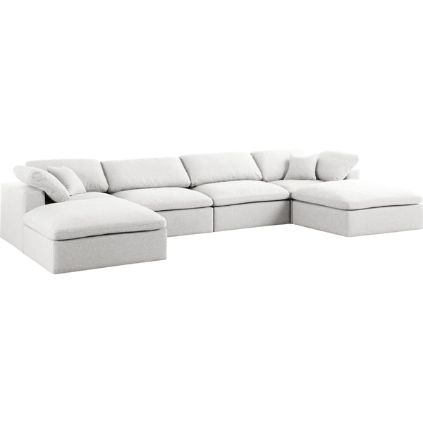 Meridian Serene Fabric 6 pc Sectional 601Cream-Sec6B IMAGE 1