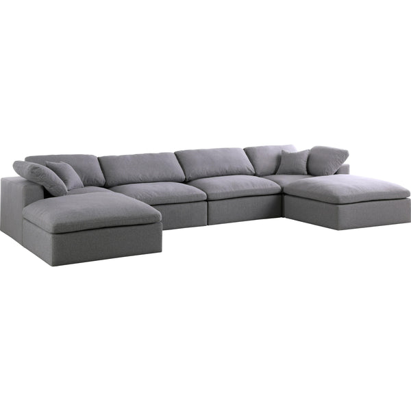 Meridian Serene Fabric 6 pc Sectional 601Grey-Sec6B IMAGE 1