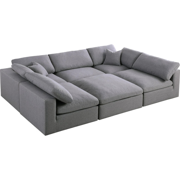 Meridian Serene Fabric 6 pc Sectional 601Grey-Sec6C IMAGE 1