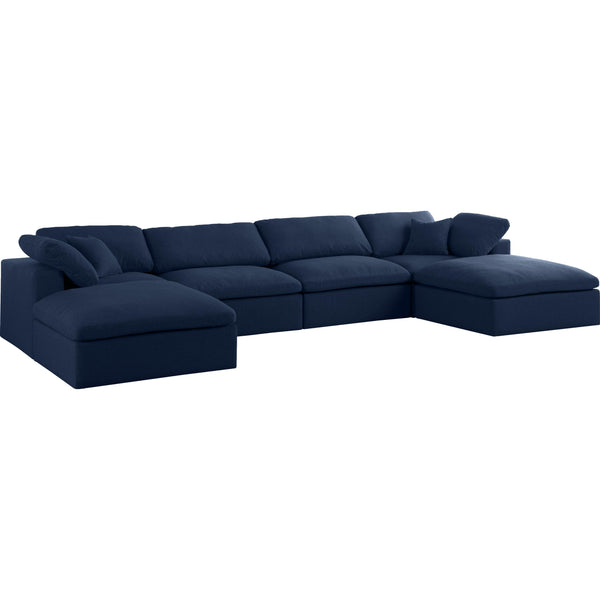 Meridian Serene Fabric 6 pc Sectional 601Navy-Sec6B IMAGE 1