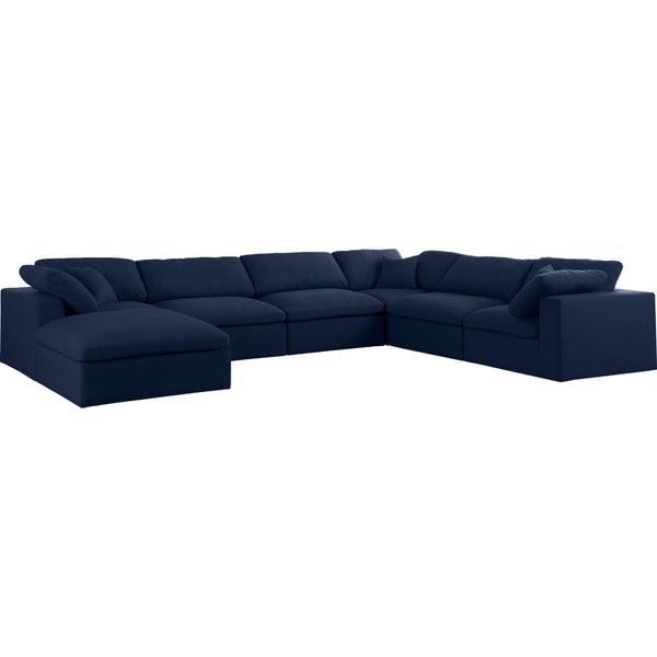 Meridian Serene Fabric 7 pc Sectional 601Navy-Sec7A IMAGE 1