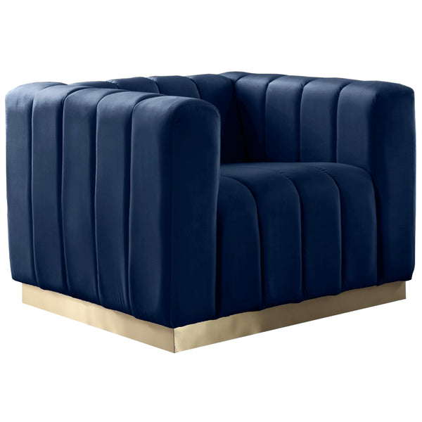 Meridian Marlon Stationary Fabric Chair 603Navy-C IMAGE 1