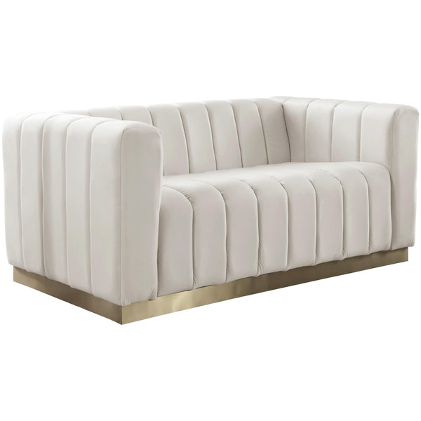 Meridian Marlon Stationary Fabric Loveseat 603Cream-L IMAGE 1