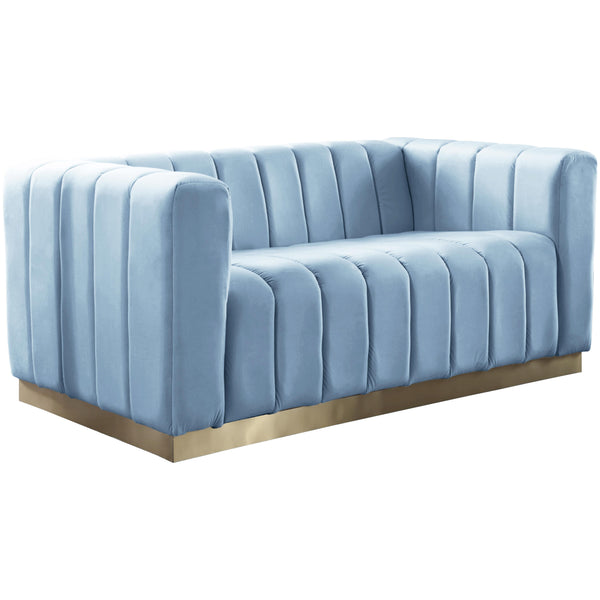 Meridian Marlon Stationary Fabric Loveseat 603SkyBlu-L IMAGE 1