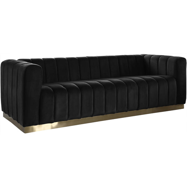 Meridian Marlon Stationary Fabric Sofa 603Black-S IMAGE 1