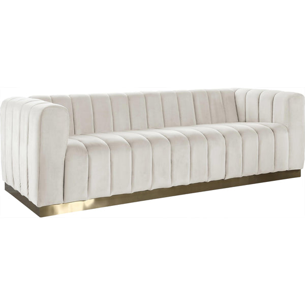 Meridian Marlon Stationary Fabric Sofa 603Cream-S IMAGE 1