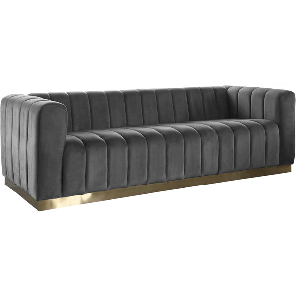 Meridian Marlon Stationary Fabric Sofa 603Grey-S IMAGE 1