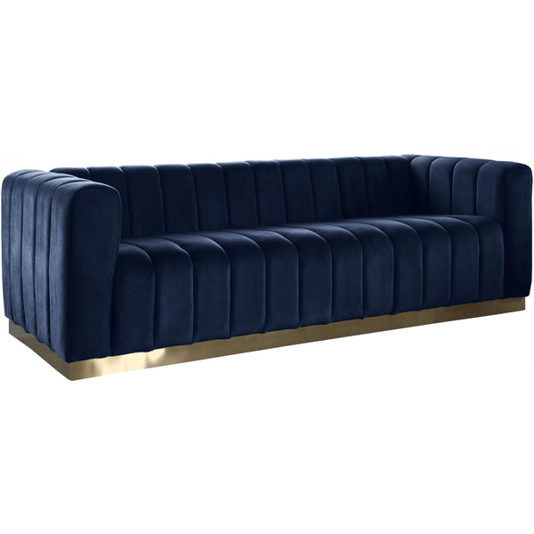 Meridian Marlon Stationary Fabric Sofa 603Navy-S IMAGE 1