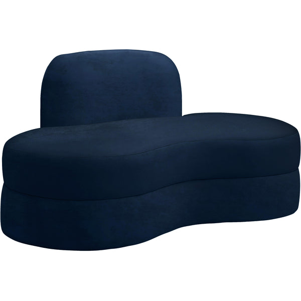 Meridian Mitzy Stationary Fabric Loveseat 606Navy-L IMAGE 1