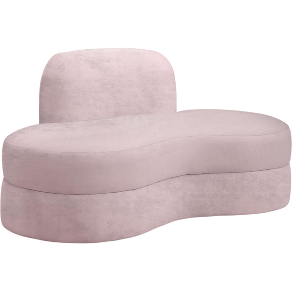 Meridian Mitzy Stationary Fabric Loveseat 606Pink-L IMAGE 1