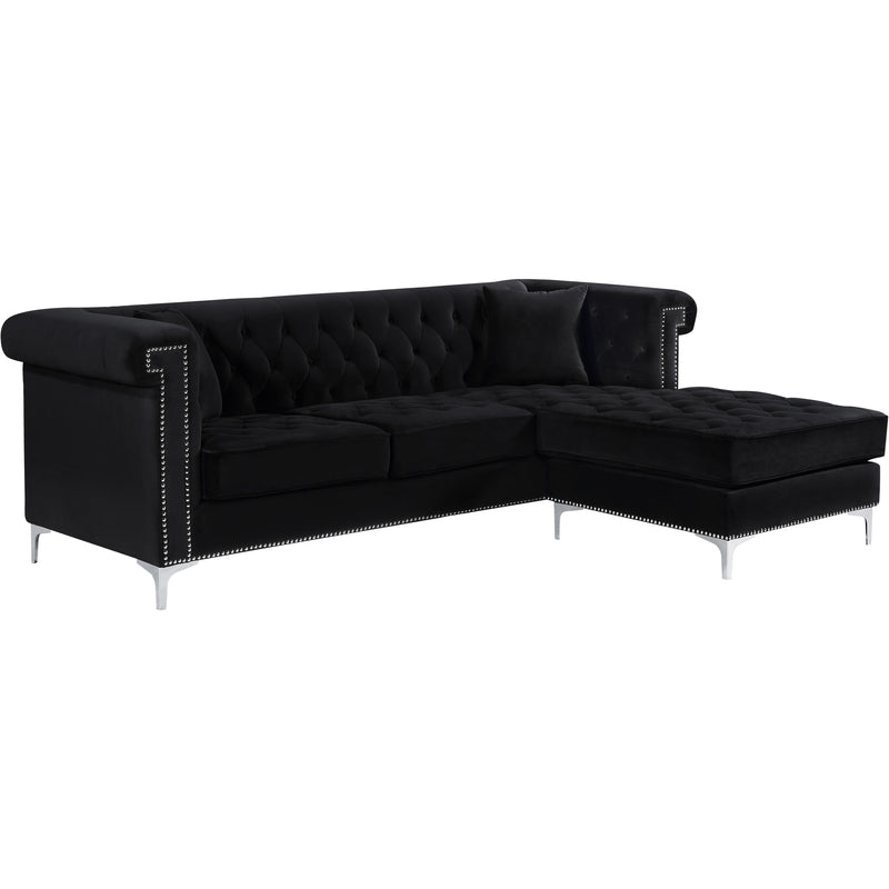 Meridian Damian Fabric 2 pc Sectional 608Black-Sectional IMAGE 1