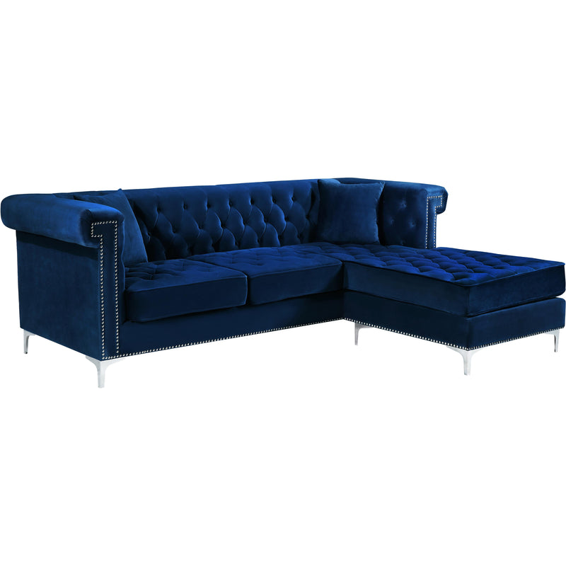 Meridian Damian Fabric 2 pc Sectional 608Navy-Sectional IMAGE 1
