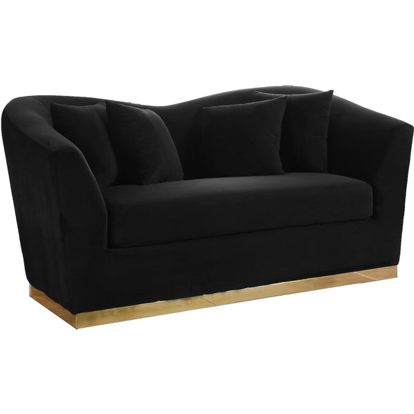 Meridian Arabella Stationary Fabric Loveseat 617Black-L IMAGE 1