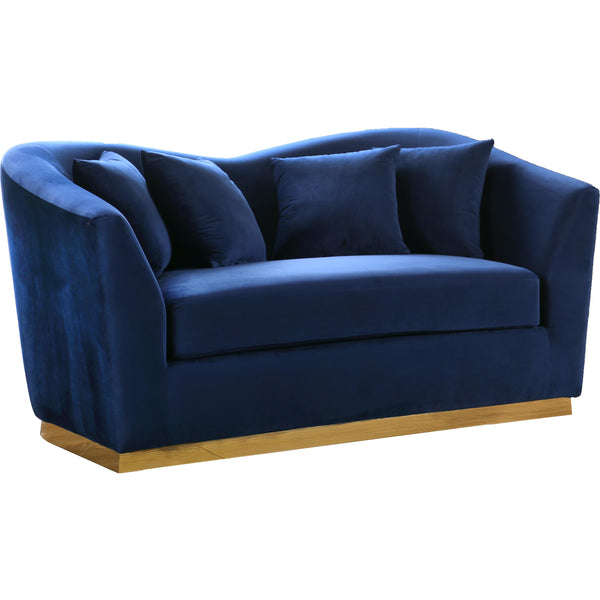 Meridian Arabella Stationary Fabric Loveseat 617Navy-L IMAGE 1