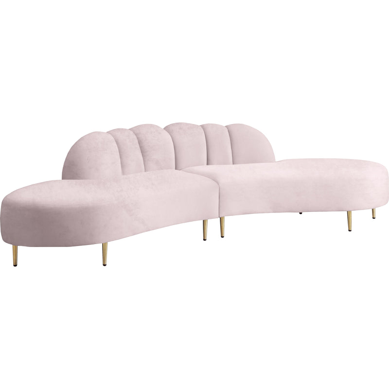 Meridian Divine Fabric 2 pc Sectional 618Pink-Sectional IMAGE 1