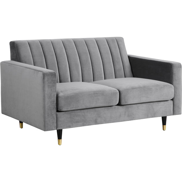 Meridian Lola Stationary Fabric Loveseat 619Grey-L IMAGE 1